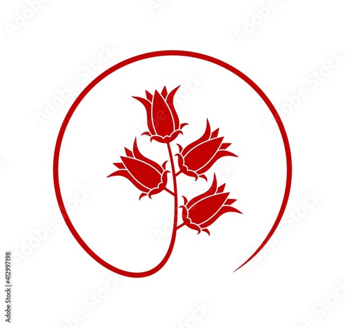 Hibiscus tea logo.  Isolated hibiscus tea on white background