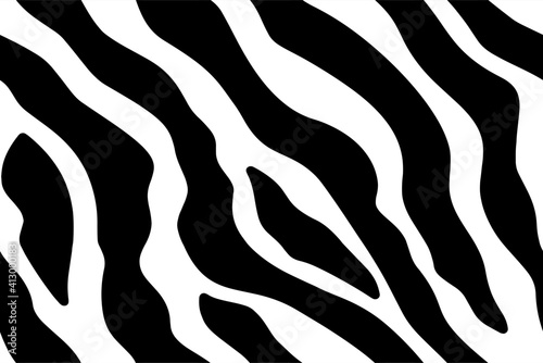 Full seamless zebra and tiger stripes animal skin pattern. Black and white design for textile fabric printing. Fashionable and home design fit.