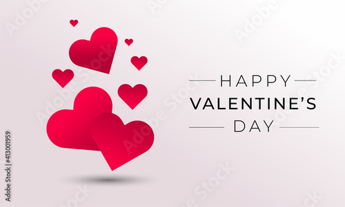 Valentine's day sale offer banners with pink and red paper hearts,poster template.valentine background with hearts.Discount flyer,card for february 14 Special offers, best deals.Vector