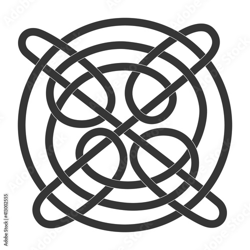 monochrome icon with Celtic knot ethnic art ornaments