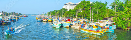 Panorama of Negombo fishing port, Sri Lanka photo