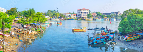 Panorama of small boats' port in Negombo, Sri Lanka photo