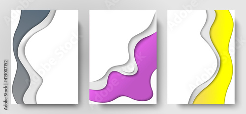 Creative posters set. Minimalistic trendy backgrounds for branding, banner, cover, card.