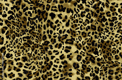 Full seamless leopard cheetah animal skin pattern. Ornamental Brown Design for women textile fabric printing. Suitable for trendy fashion use.
