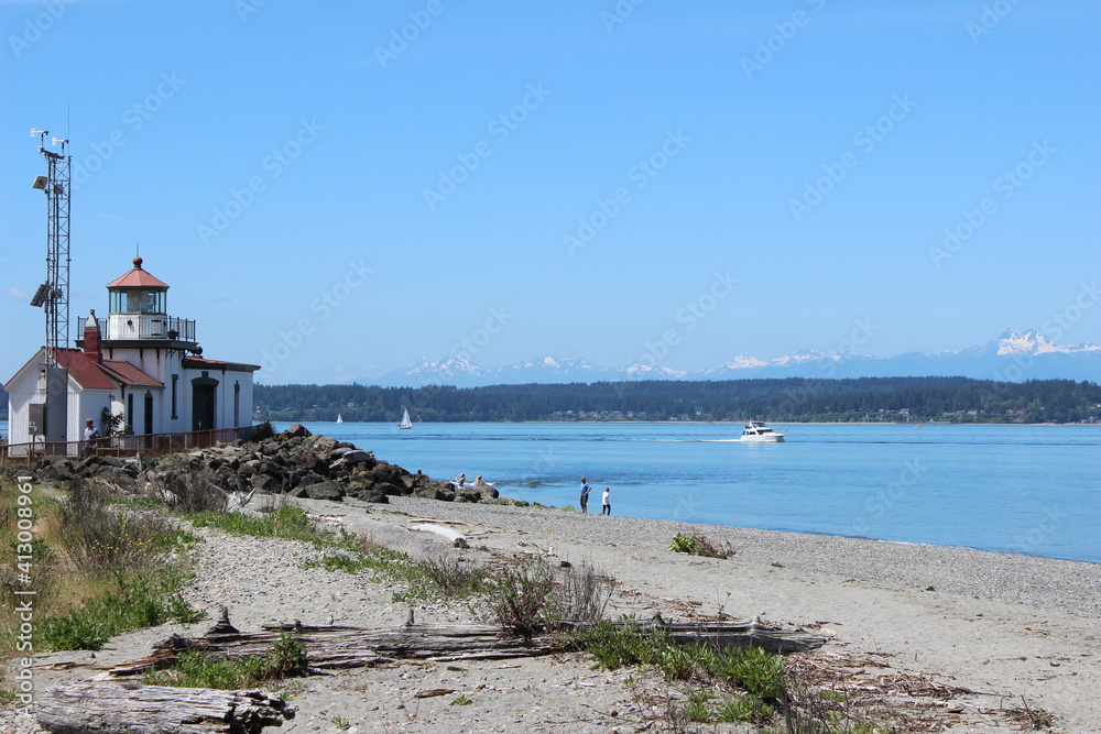 Lighthouse and Beach, Seattle