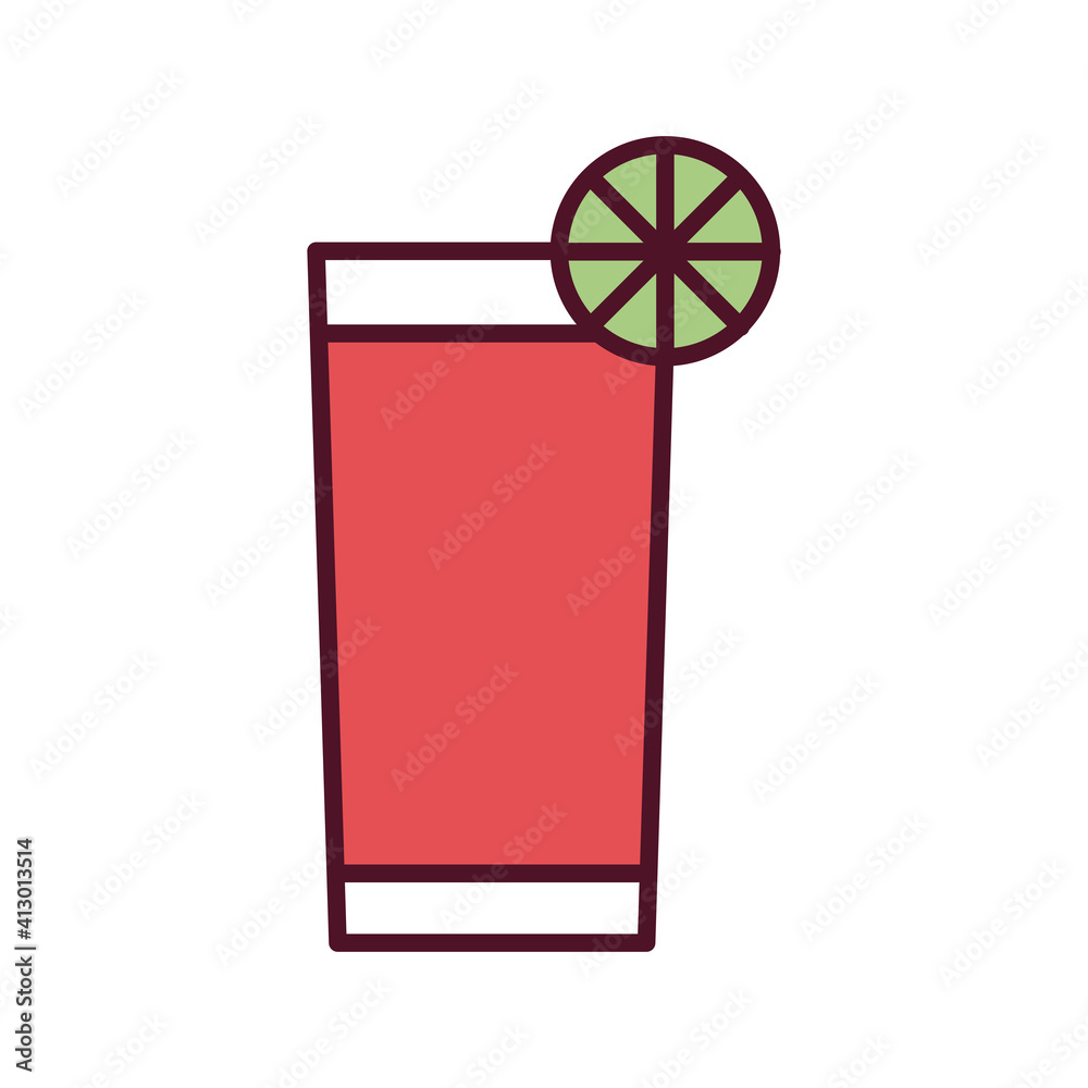 cocktail in glass with lemon slice line and fill style icon cocktail in glass with lemon slice line and fill style icon