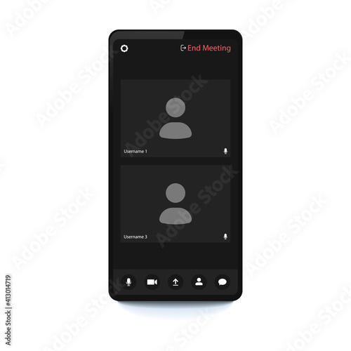 Video conferencing user interface. Video conference icon. Digital communication. Online chat for business seminars. Video conferencing user interface, great design for any purpose.