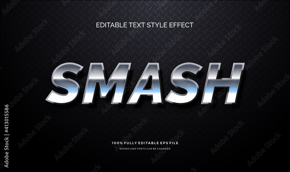 chrome reflection text modern editable Text Style Effect