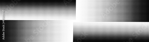 Halftone. Comic pattern. Abstract dotted radial background. Texture of black dots. Gradient background. Vector illustration.