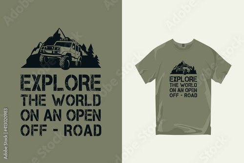 Extreme off-road vehicles stylish T-shirt and clothing abstract design. Vector printing, typography, poster. Global samples.