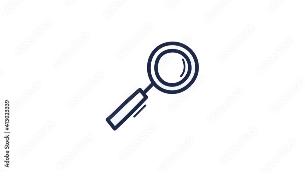 Magnifying glass animated cartoon icon - Magnifying glass animation icon.Alpha matte Magnifying glass animated cartoon icon - Magnifying glass animation icon.Alpha matte