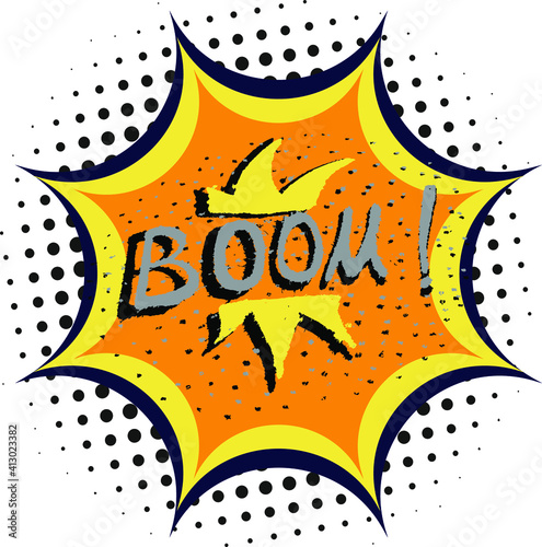 Boom text cartoon sticker