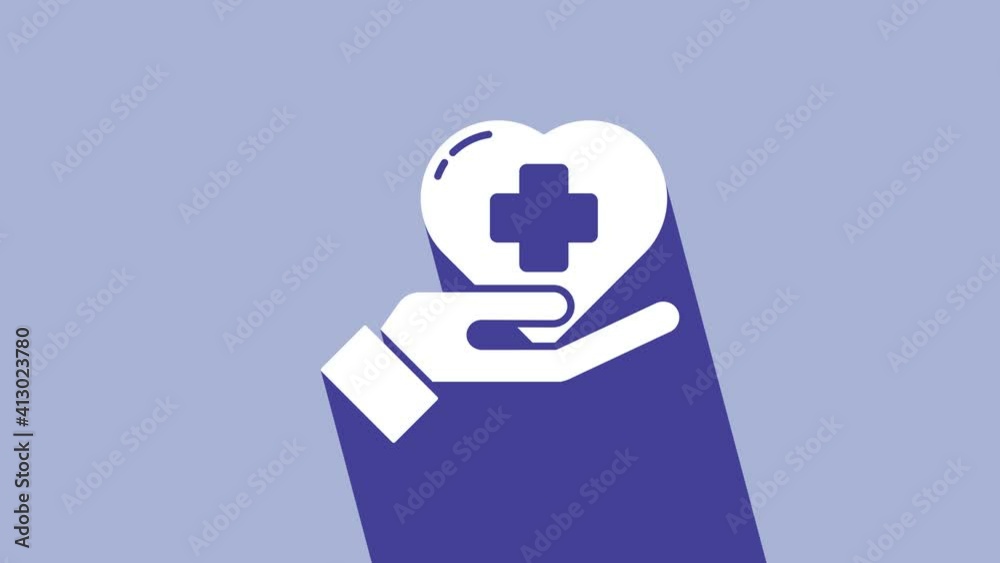 White Heart with a cross icon isolated on purple background. First aid. Healthcare, medical and pharmacy sign. 4K Video motion graphic animation White Heart with a cross icon isolated on purple background. First aid. Healthcare, medical and pharmacy sign. 4K Video motion graphic animation