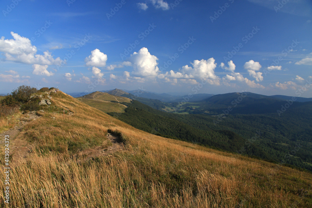 Landscape of Polonina Wetlinska, Bieszczady National Park, Poland  