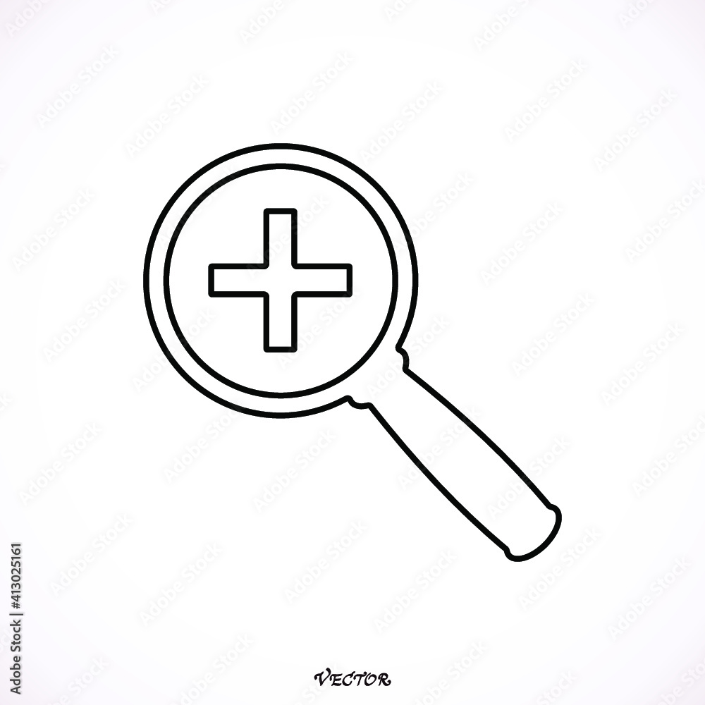 Zoom icon vector, isolated on light background. Loupe symbol. Look sign, search concept. Trendy Flat style for graphic design, Web site Zoom icon vector, isolated on light background. Loupe symbol. Look sign, search concept. Trendy Flat style for graphic design, Web site