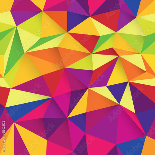 Colorful triangles seamless pattern  vector. Mosaic design texture. Colorful abstract background.