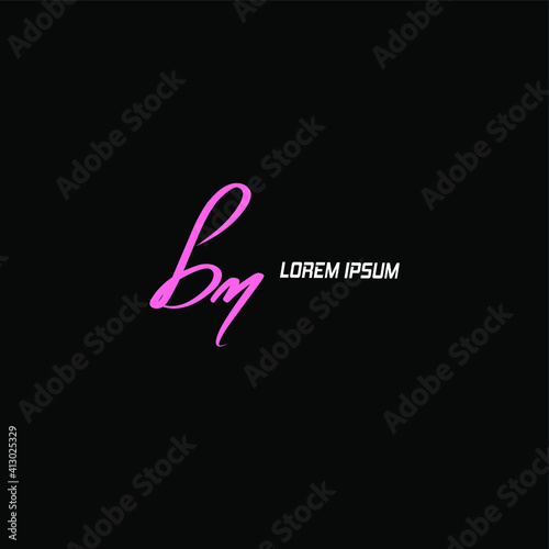 bm design initials logo isolated black