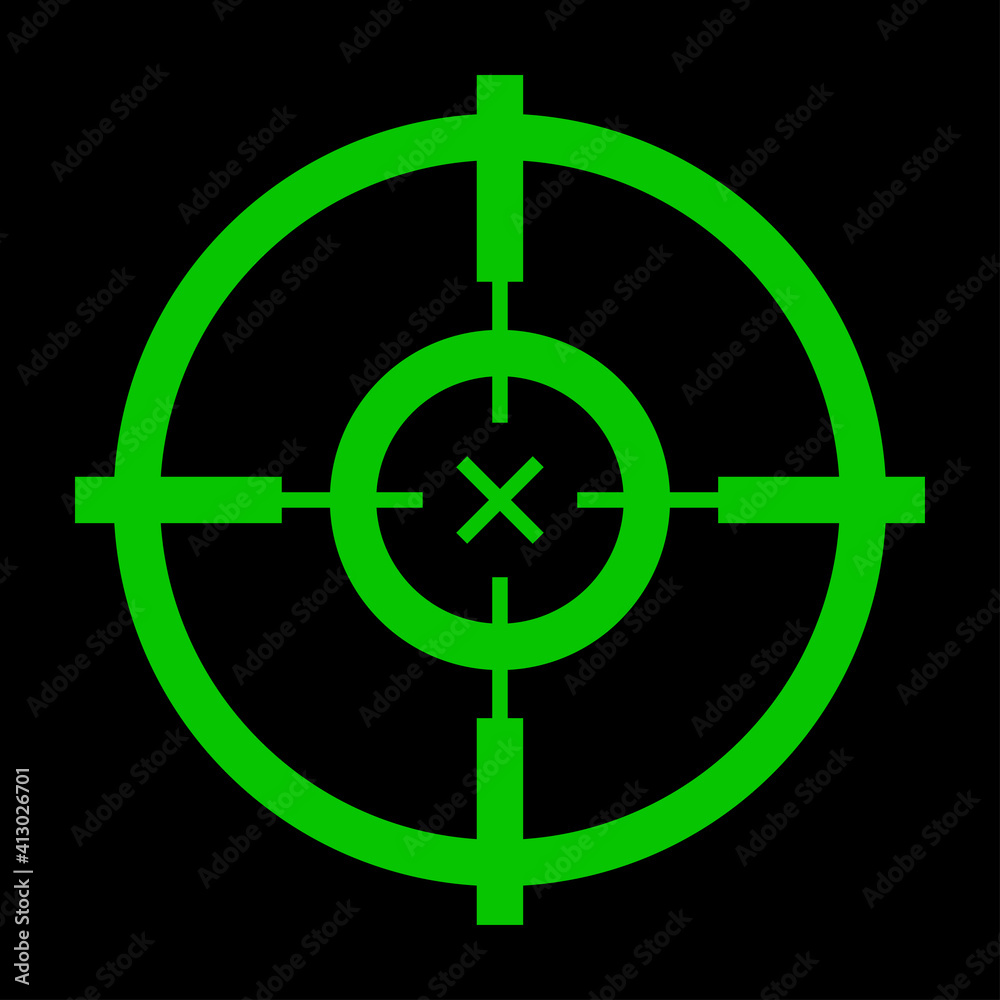 Crosshair, Target icon on black background Crosshair, Target icon on black background