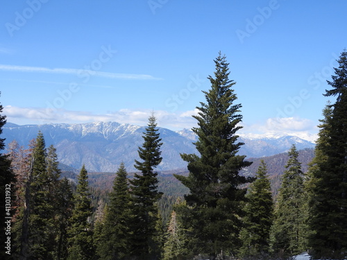 Spectacular view of the Sierra Nevada Mountains, Sequoia, and Kings Canyon National Park, California.