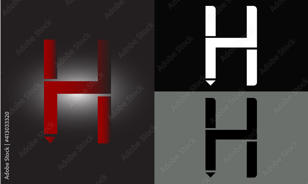 Obraz premium Grafic Vector Of Abstract letter H logo design. Creative,Premium Minimal emblem design template. Graphic Alphabet Symbol for Corporate Business Identity. Initial H vector element