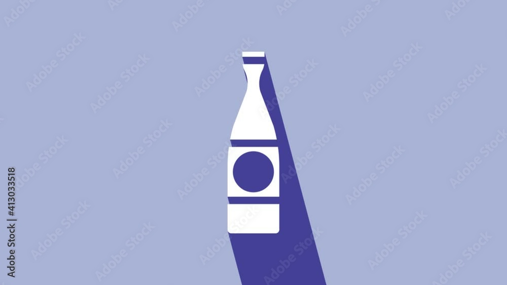 White Beer bottle icon isolated on purple background. 4K Video motion graphic animation White Beer bottle icon isolated on purple background. 4K Video motion graphic animation