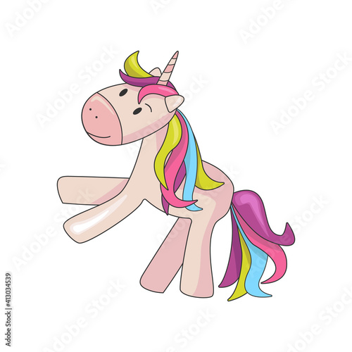 Cute colored unicorn isolated on white background. Images