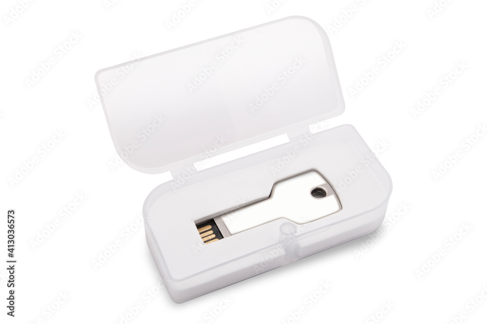 White Flash Memory that looks like key isolated White Flash Memory that looks like key isolated
