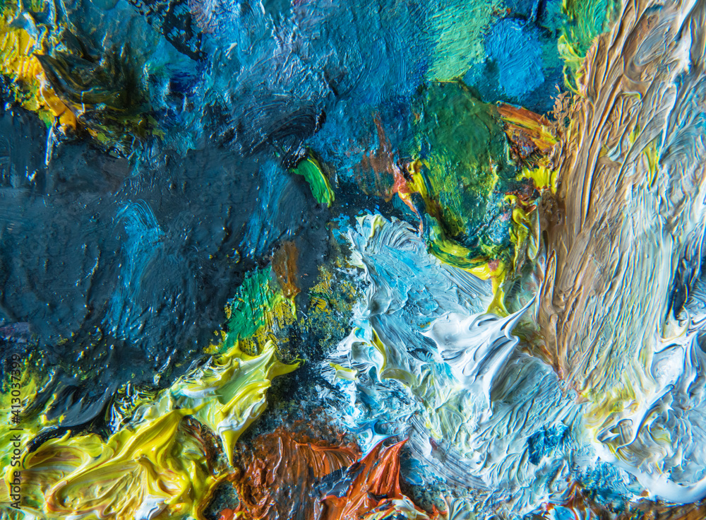 Naklejka premium abstract oil paint texture on canvas, background