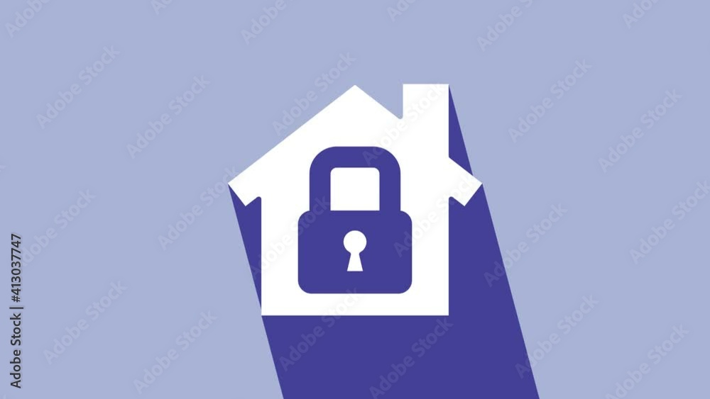 White House under protection icon isolated on purple background. Home and lock. Protection, safety, security, protect, defense concept. 4K Video motion graphic animation White House under protection icon isolated on purple background. Home and lock. Protection, safety, security, protect, defense concept. 4K Video motion graphic animation