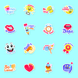 
Flat Funny Sticker Vectors in Editable Style
