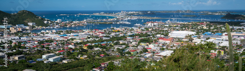Panoramic view of the Dutch island of St Martin