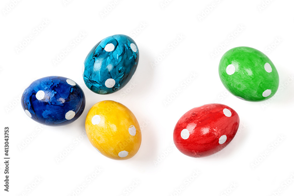 Different easter eggs on white background Different easter eggs on white background