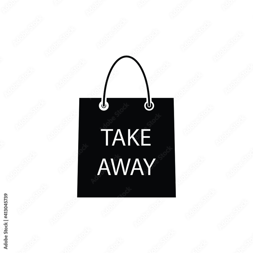 Take away bag icon. shopping bag vector icon Take away bag icon. shopping bag vector icon