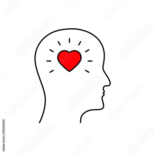 Fototapeta Naklejka Na Ścianę i Meble -  head ond heart icon. love sign vector