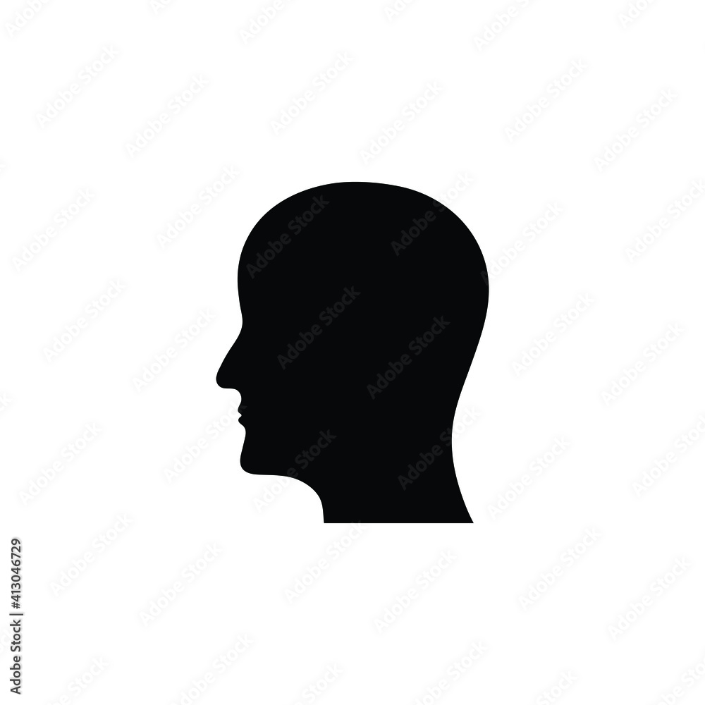 human head profile icon - vector human head profile icon - vector