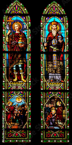  Charlemagene and Emperor Costantine stain glass