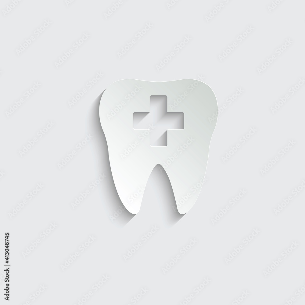 paper Tooth black vector icon. dentist icon paper Tooth black vector icon. dentist icon