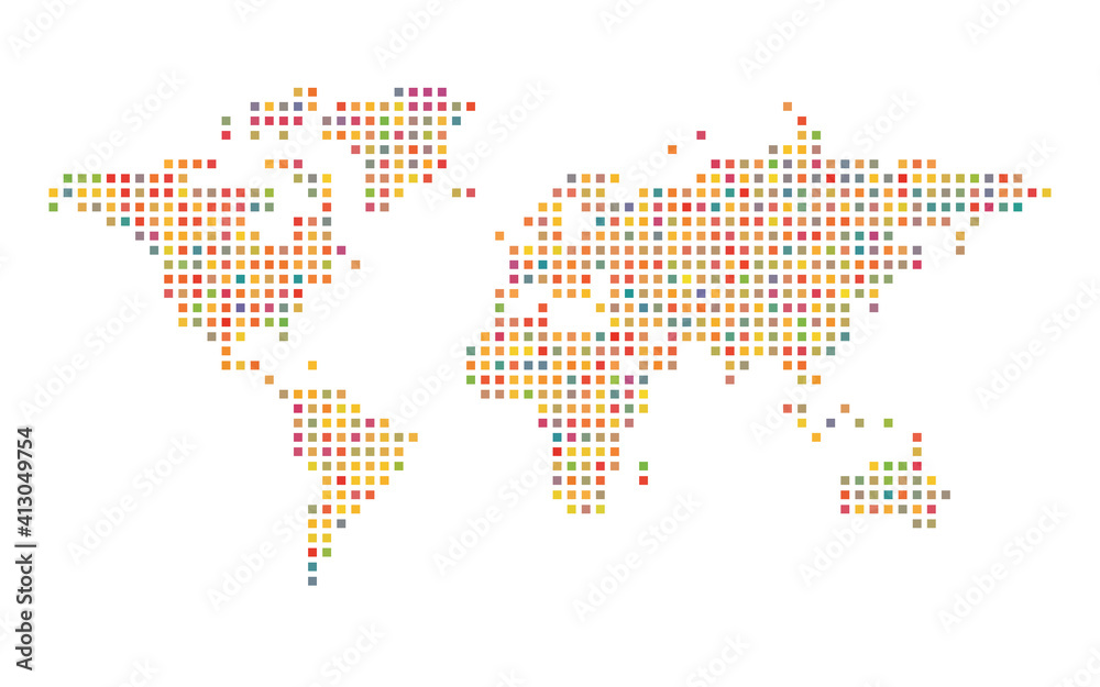 Obraz premium Colorful world map mosaic