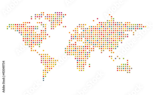 Colorful world map mosaic