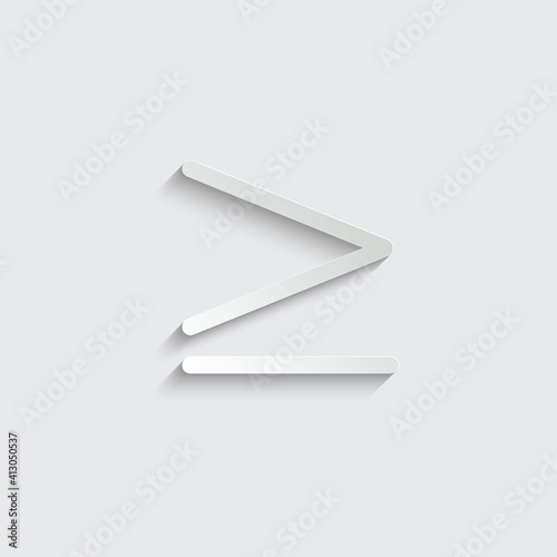 paper math sign inequality icon vector greater than or equal to and less than or equal to symbol