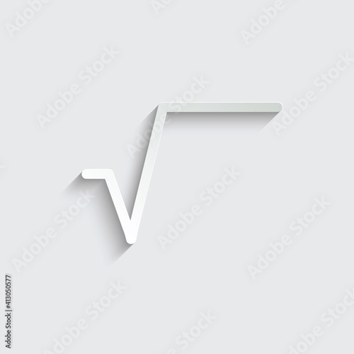 paper math sign square root icon vector