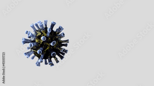 3D illustration. Coronavirus outbreak. Influenza Covid 19 virus dangerous flu.