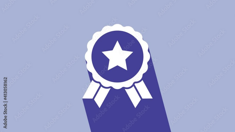 White Medal with star icon isolated on purple background. Winner achievement sign. Award medal. 4K Video motion graphic animation White Medal with star icon isolated on purple background. Winner achievement sign. Award medal. 4K Video motion graphic animation
