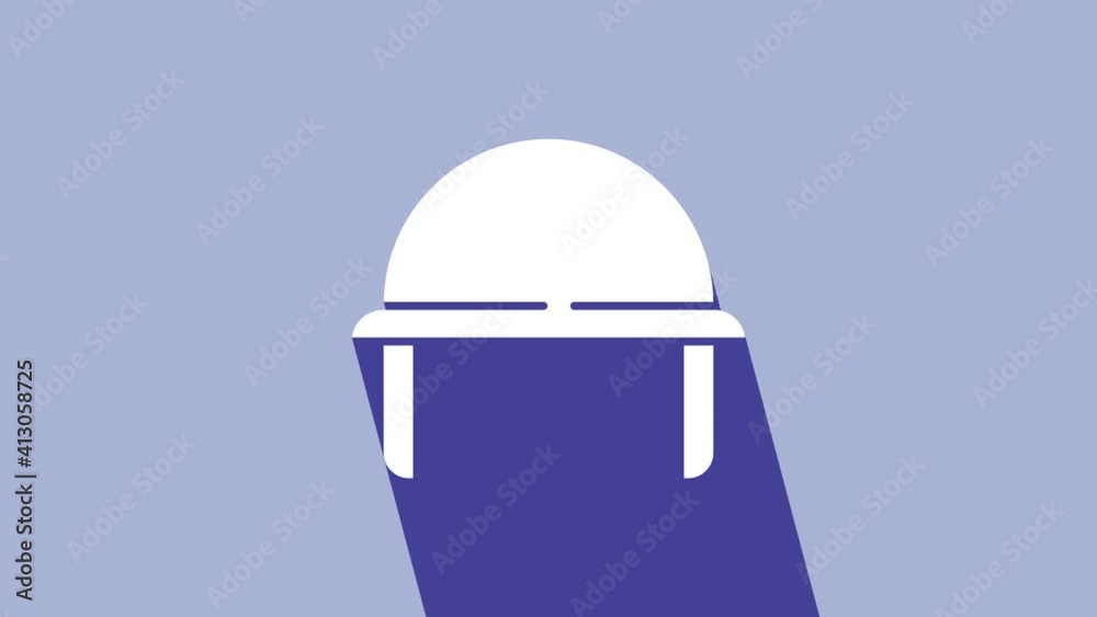 White Military helmet icon isolated on purple background. Army hat symbol of defense and protect. Protective hat. 4K Video motion graphic animation White Military helmet icon isolated on purple background. Army hat symbol of defense and protect. Protective hat. 4K Video motion graphic animation