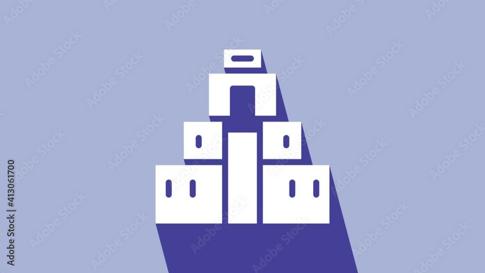 White Chichen Itza in Mayan icon isolated on purple background. Ancient Mayan pyramid. Famous monument of Mexico. 4K Video motion graphic animation White Chichen Itza in Mayan icon isolated on purple background. Ancient Mayan pyramid. Famous monument of Mexico. 4K Video motion graphic animation