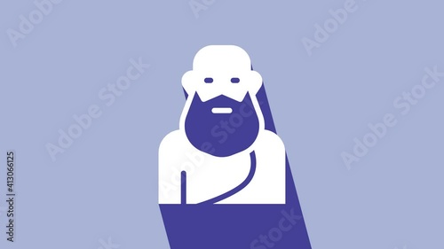 Wallpaper Mural White Socrates icon isolated on purple background. Sokrat ancient greek Athenes ancient philosophy. 4K Video motion graphic animation Torontodigital.ca