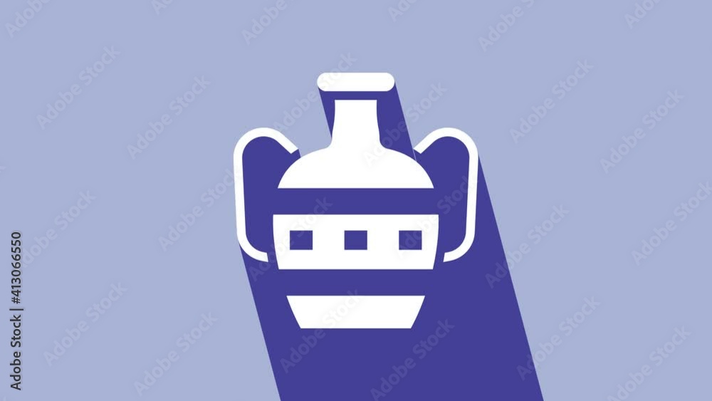 White Ancient amphorae icon isolated on purple background. 4K Video motion graphic animation White Ancient amphorae icon isolated on purple background. 4K Video motion graphic animation