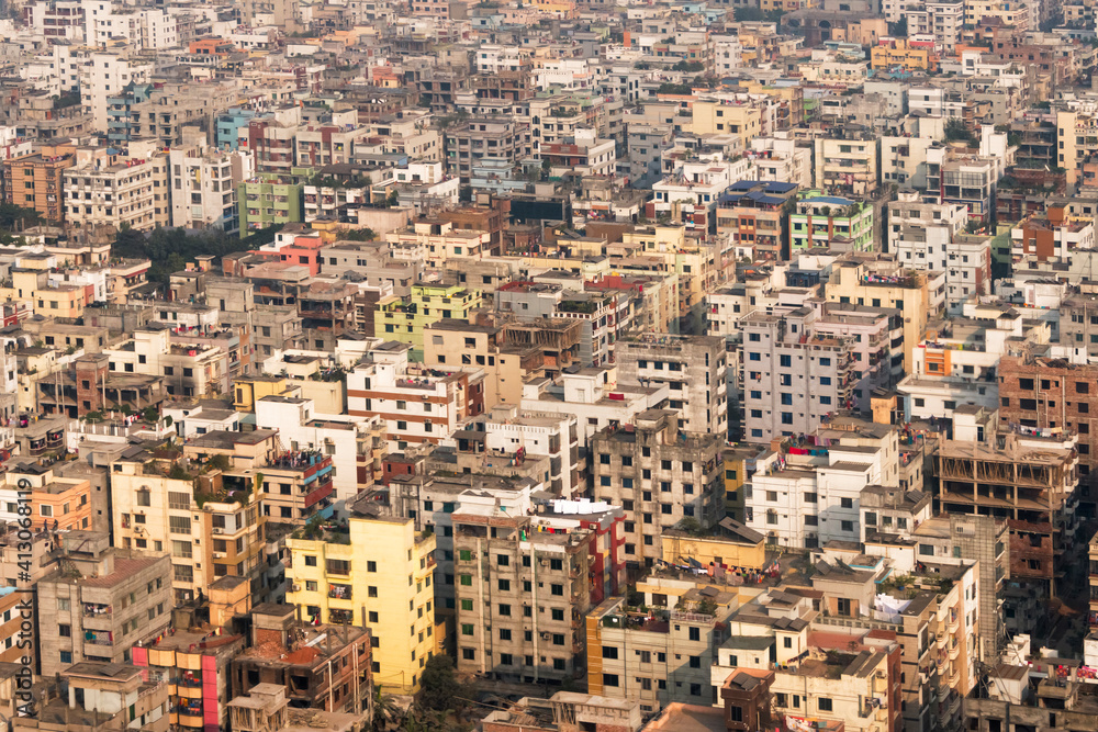 Aerial view of cityscape, Dhaka, Bangladesh