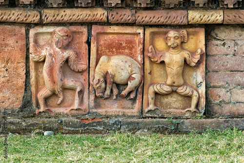 Detailed stone carving, Somapura Mahavihara (Paharpur Buddhist Bihar), UNESCO World Heritage Site, Paharpur, Naogaon District, Rajshahi Division, Bangladesh photo