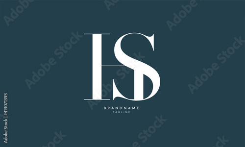 Alphabet letters Initials Monogram logo HS, SH, H and S photo